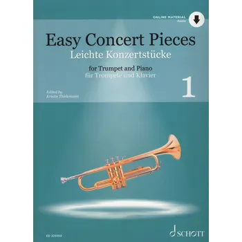 Easy Concert Pieces 1 + Audio Online / snadné koncertní skladby pro trumpetu a klavír – noty pro klavír