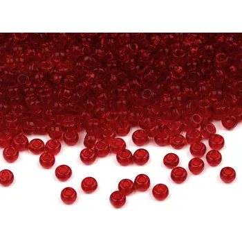 Dětské navlékací korálky Rokajl Preciosa 10/0 - 2,3 mm lesklé, malé, 90090 červená karmínová transparent