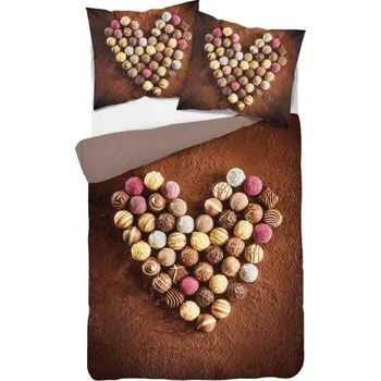 Povlečení ČOKOLÁDOVÉ SRDÍČKOVÉ POVLEČENÍ POVLEČENÍ ČOKOLÁDA POVLEČENÍ 3D 160x200