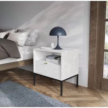 Noční stolek Piaski Noční stolek Nova S 54 provedení - vyber: bílá, podstava: černá podstava