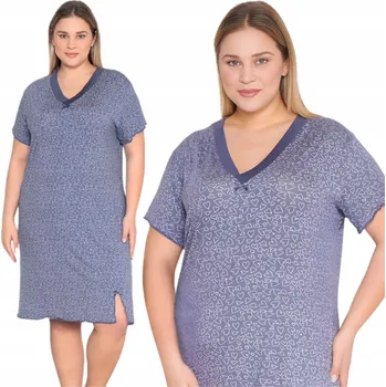 Dámská noční košile KOŠILE NOČNÍ MORELLA VISKÓZA KRÁTKÝ RUKÁV LETNÍ VELKÁ XXL