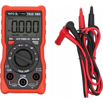 Multimetr YATO DIGITÁLNÍ MULTIMETR TRUE RMS LCD 4000 AUTOMATICKÝ ROZSAH YT-730894