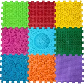 Přebalovací podložka Ortek Puzzle Mix 9 modulů Duha