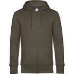 B&C | KING Zipped Hood_° khaki M Mikina s kapucí
