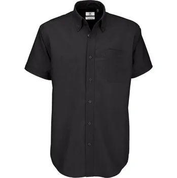 Pánská košile B&C | Oxford SSL /men black XXL Košile