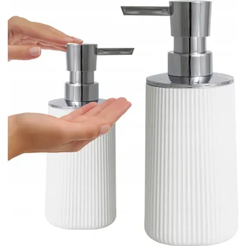 Dávkovač mýdla Dávkovač mýdla na ruce AWD 250 ml bílý stojanový