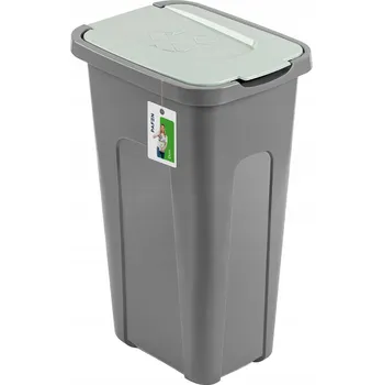 Odpadkový koš Šedý Odpadkový koš 30l s víkem PAFEN pro třídění odpadu - Zelený