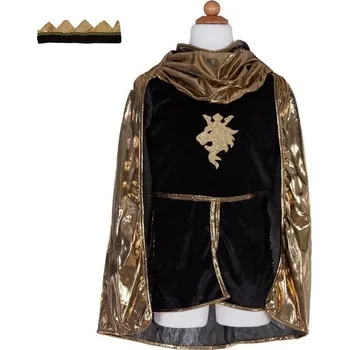 Party dekorace Great pretenders Gold Knight Cape Tunic with Crown, SIZE US 5-6