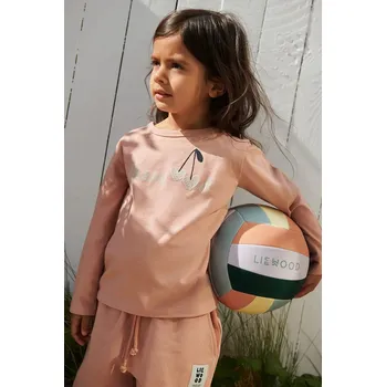 Chlapecké tričko Dětské bavlněné tričko s dlouhým rukávem Liewood Apia Placement Longsleeve T-shirt LW20675.G.PPY2 růžová 39X, vel. 86-92