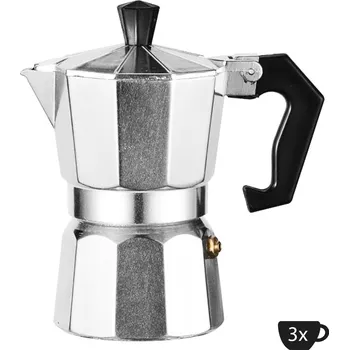 Kávovar Moka kávovar 3 šálky, Perfect Home 28027 hliník