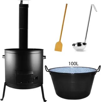 Sport Perfect Home Set-56 Kotlíková souprava 100L, 5ks – kotlina/kouřovod/kotlík/vařečka/naběračka