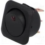 ROCKER SPST pol 2 OFF-ON 10A/12VDC černá LED 12VDC 50mΩ