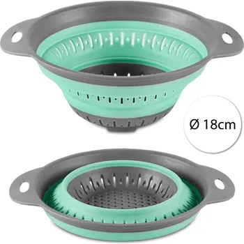 Cedník a síto Kitchen&home Kitchen & home 132219 Skládací silikonový cedník, kruh 18cm, tyrkysové