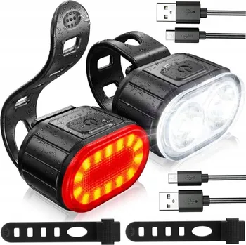 Cyklosvítilna LED SVĚTLO NA KOLO PŘEDNÍ ZADNÍ SVÍTILNA IPX4 VODĚODOLNÁ