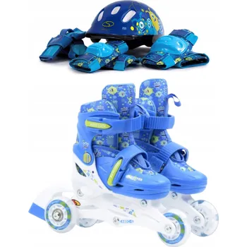 Kolečkové brusle Kolečkové Brusle Kolečkové Brusle Nastavitelné 2v1 Sada Helm Chrániče Taška Svítící kola