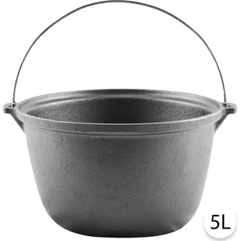 kotlíky Perfect Home Litinový kotlík na guláš, 5 L, černý, 13286