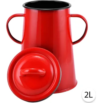 Odpadkový koš Perfect Home Smaltovaná nádoba na sádlo 2L, červená, 10422