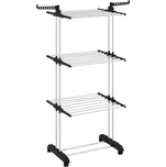 HOMCOM Věžový sušák na prádlo s kolečky 4 úrovněmi výsuvný stojanový sušák černý 73 x 45,5 x 177 cm pro úsporné sušení | Aosom.de 207977932