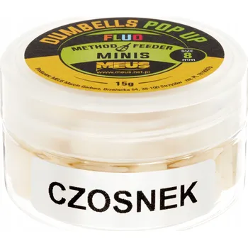 Boilies Nástraha Meus Dumbells Fluo Pop Up 8mm - Česnek Minis