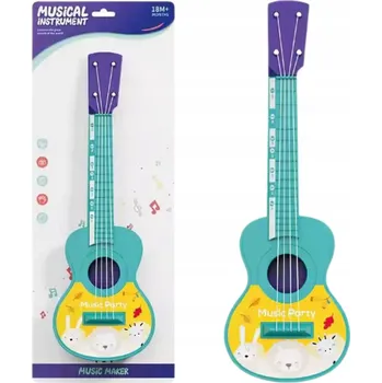 Hudební nástroj pro děti UKULELE KYTARA HRAČKA 40CM BAREVNÁ HUDEBNÍ NÁSTROJ PRO DĚTI