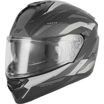 Helma na motorku Přilba N304-S REVO, NOX (černá matná, stříbrná) 2026 (Velikost: M)