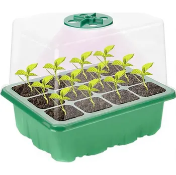 Minipařeniště Garden King Minipařeniště s osvětlením pro 12 sazenic 18,5 x 15 x 14 cm 5 ks zelené