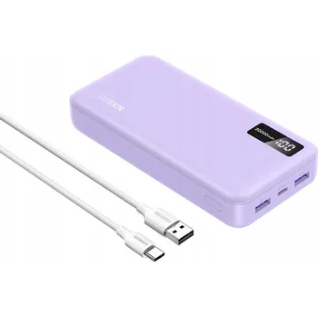 Ugreen Powerbank pro Telefon s Velkou Kapacitou 20000mAh 2xUSB + USB-C 20W Displej