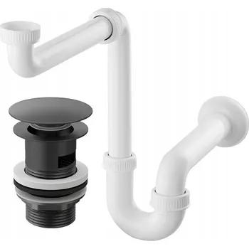 Sifon UMYVADLOVÝ SIFON ZÁTKA KLIK ČERNÁ S PŘEPADEM