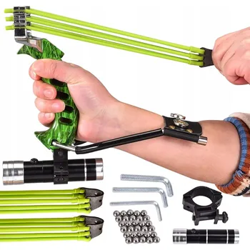 Bezpečnostní kamera Silný skládací prak s laserovým zaměřovačem pro lov + 100 kuličky