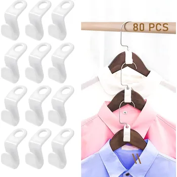 Věšák HÁČKY NA VĚŠÁKY ORGANIZÉR DO SKŘÍNĚ ÚSPORA MÍSTA 80 KUSŮ