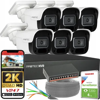 IP kamera Sada monitoringu 6 IP PoE kamer 4Mpx Switch PoE Detekce HDD 4TB