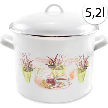 Perfect Home 13471 Smaltovaný hrnec 20cm, 5,2l + poklice, levandule