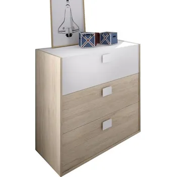 Komoda Komoda DINAMOS Barva: přírodní/bílá, Rozměr: 80x81x43