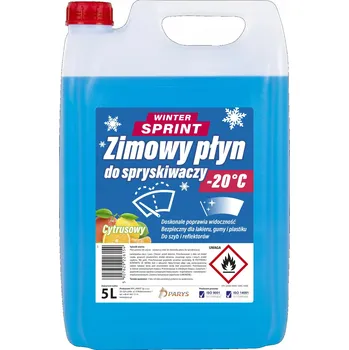 Náplň do chladiče a ostřikovače Zimní kapalina do ostřikovačů Parys 5L -20°C - citrusová, připravená k použití