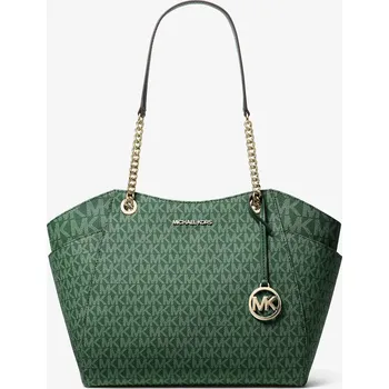 Kabelka MICHAEL KORS dámská kabelka Jet Set Signature Large Logo zelená