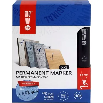 Permanentní popisovač červený 1-4 mm 10 kusů