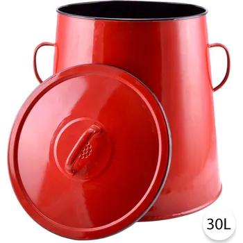 Perfect Home Smaltovaná nádoba na sádlo 30L, červená, 10432