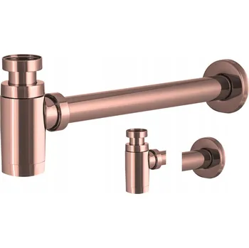 Sifon RŮŽOVĚ ZLATÝ SYFON KOUPELNOVÝ MĚDĚNÝ UMYVADLOVÝ SIFON UNIVERZÁLNÍ