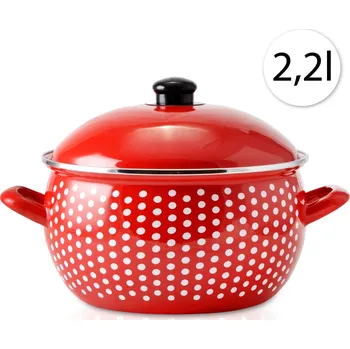 Hrnec Perfect Home 72080 Smaltovaný hrnec 16cm, 2,2l + poklice červený