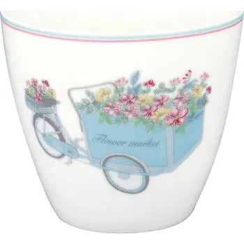 GREEN GATE Latte cup Portia Flowers White 300 ml