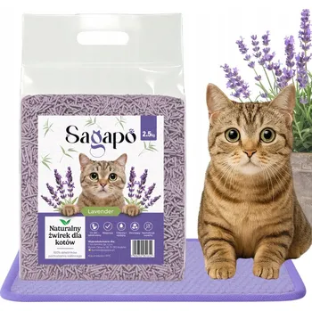 Podestýlka pro kočku SAGAPO Ekologické Hrudkující Stelivo Tofu pro kočky LEVANDULE 2,5kg