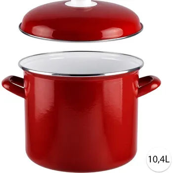 Hrnec Perfect Home Smaltovaný hrnec 10,4L s poklicí, 28,5cm, červená, 53075