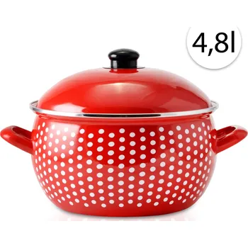 Hrnec Perfect Home 15613 Smaltovaný hrnec 22cm, 4,8l + poklice červený