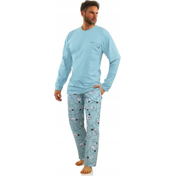 Pánské pyžamo Pánské pyžamo ŽÁROVKY Dlouhé 2431/06 bavlněné L