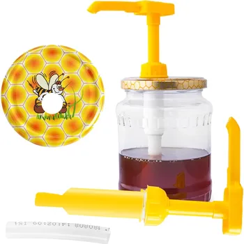 Dóza na potraviny Royal Kitchen RK-1051 Dávkovač medu s víčkem 8,5 cm, pro zavařeninové sklenice 0,7 L/1 kg, žlutá