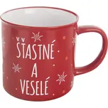 Hrnek keramický VLOČKA Šťastné a veselé O0349 - 9 cm