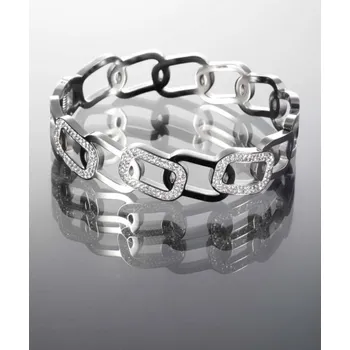 Náramek Prosperk Náramek z chirurgické oceli, řetěz s třpytivými kamínky S0722