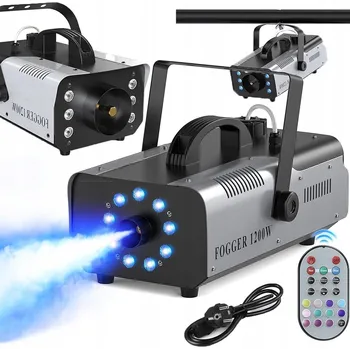 Výrobník mlhy VÝROBNÍK MLHY STROJ NA MLHU DÝMOVNICE 1200W RGB LED SVĚTLO DÁLKOVÉ OVLÁDÁNÍ