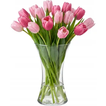 Váza Skleněná VÁZA NA KVĚTINY Kytice DEKORACE Klepsydra 24.5 cm POLSKÉ SKLO