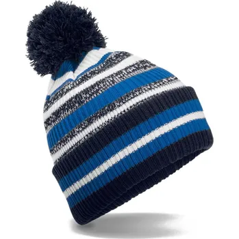 Čepice Beechfield | B 474R french navy/sapphire blue/white onesize Pletená čepice s pruhy "Fan"